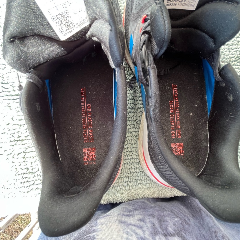 Adidas Men's Black and Blue Athletic Shoes - Picture 2 of 7